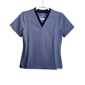 Figs Oran Scrub Top Women's‎ XXS Periwinkle Blue Health Care Nursing